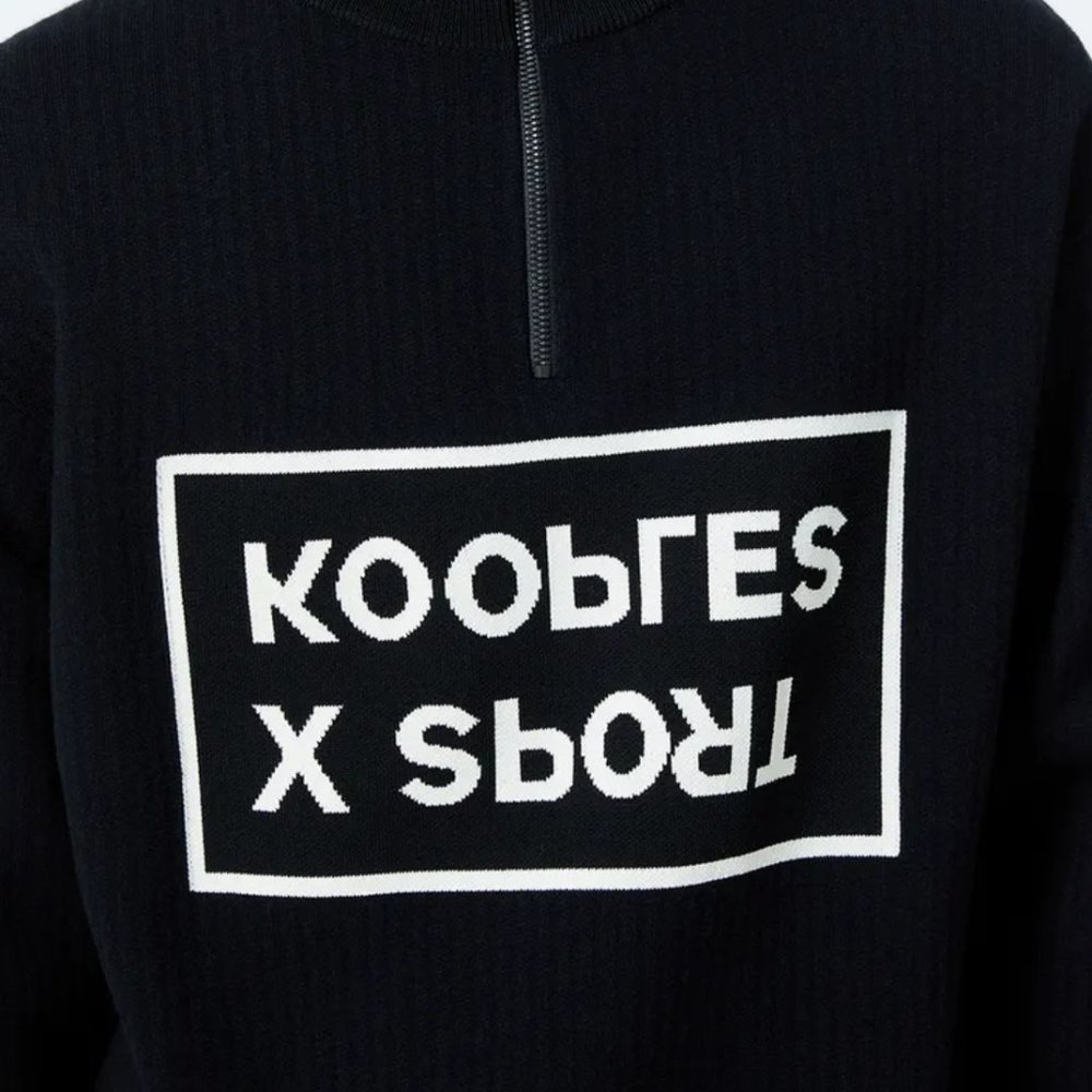 The Kooples BLACK AND WHITE SWEATER IN WOOL W/HIGH NECK - Picture 4 of 4